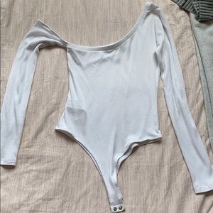 White Off the Shoulder Bodysuit